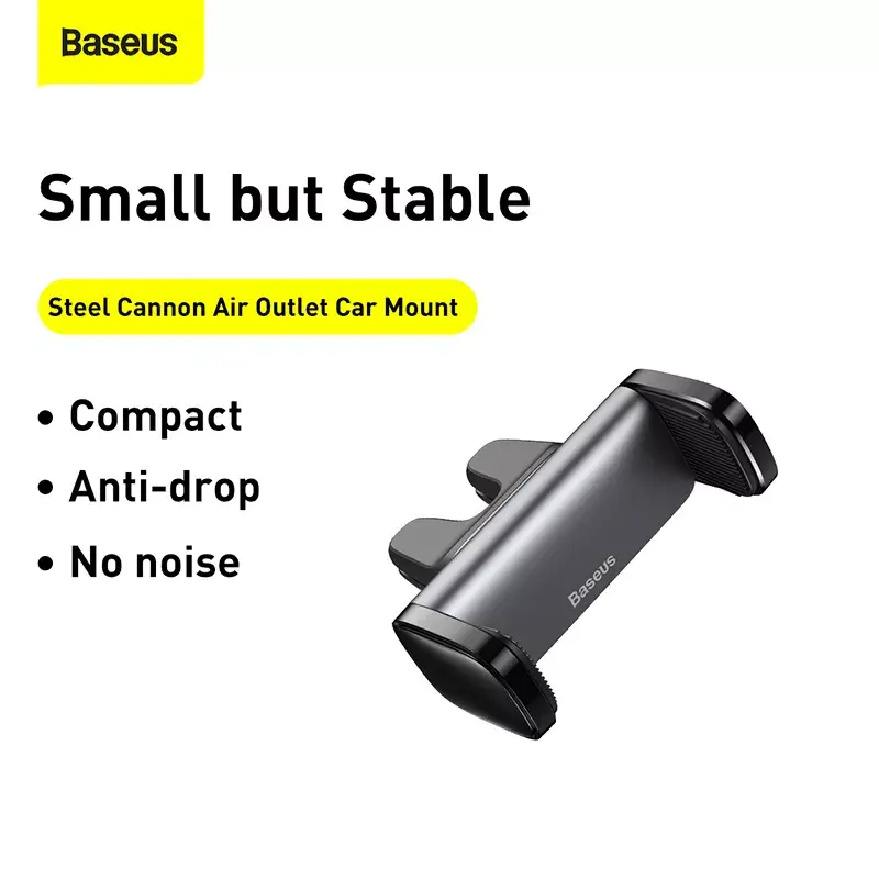 Active holder Baseus Steel Cannon Mobile phone Melns Silver