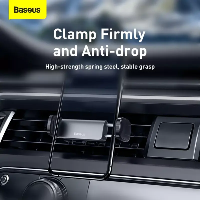 Active holder Baseus Steel Cannon Mobile phone Melns Silver