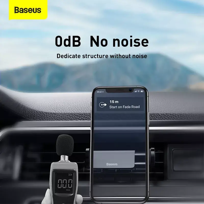Active holder Baseus Steel Cannon Mobile phone Melns Silver