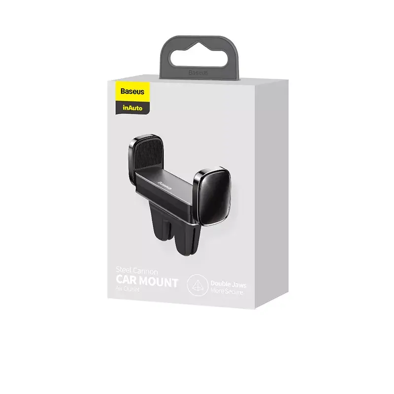 Active holder Baseus Steel Cannon Mobile phone Melns Silver