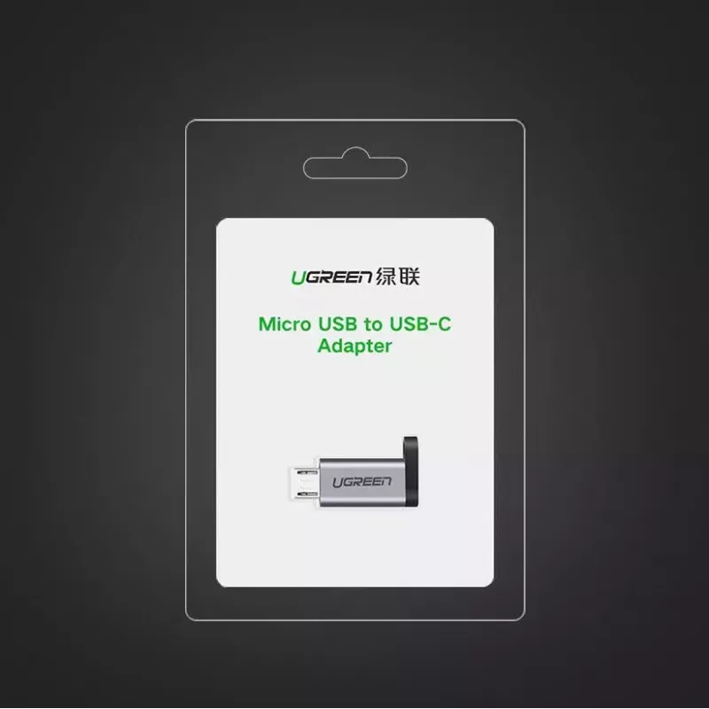 USB adapteris UGREEN USB-C uz microUSB pelēks, viegls 0,4 kg