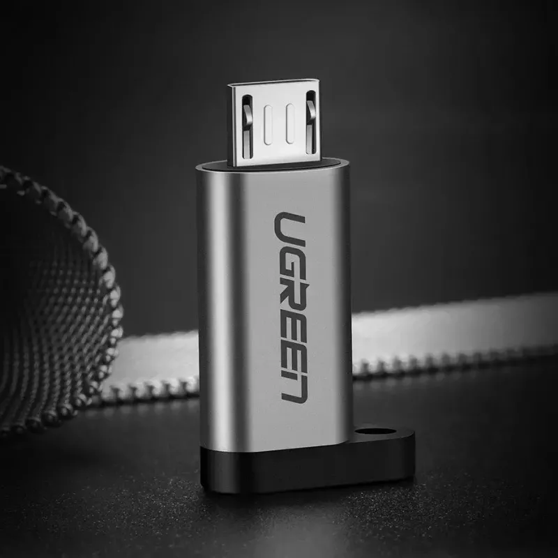 USB adapteris UGREEN USB-C uz microUSB pelēks, viegls 0,4 kg