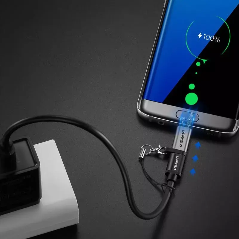 USB adapteris UGREEN USB-C uz microUSB pelēks, viegls 0,4 kg