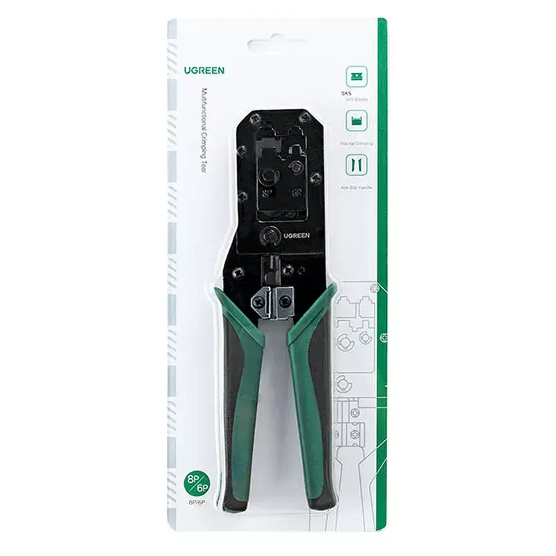 Kabeļu spiedējinstruments UGREEN NW136 Ethernet RJ45/UTP kabeļiem, melns/zaļš