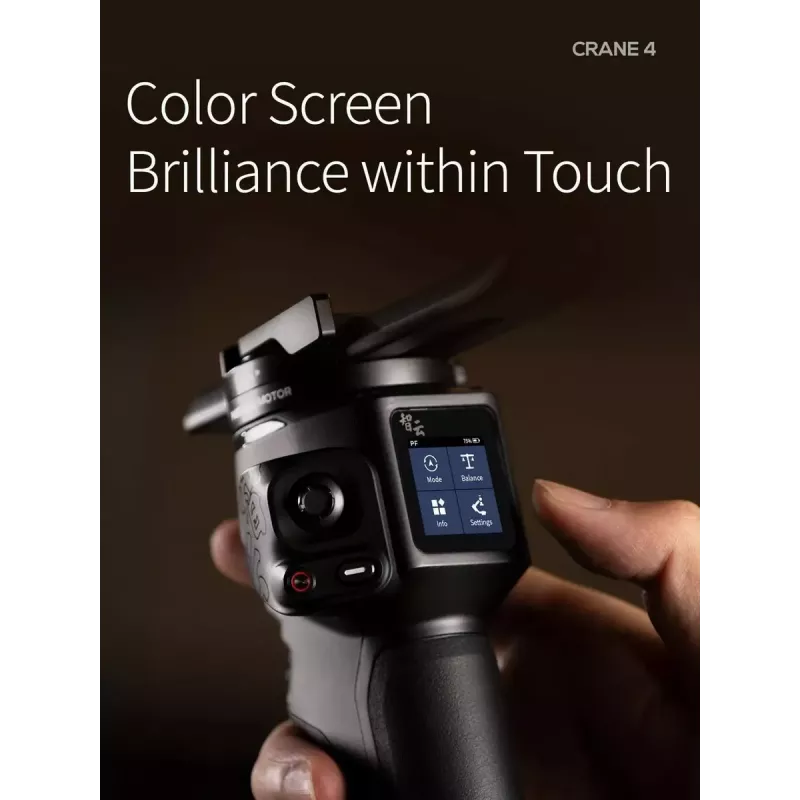 Gimbal Zhiyun Crane 4 3 asu stabilizators ar līdz pat 10 stundu akumulatora darbības laiku