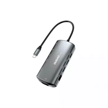 DUDAO A15PRO vadu klēpjdatora dokstacija, USB 3.2 Gen 1, A tipa un C tipa, pelēka
