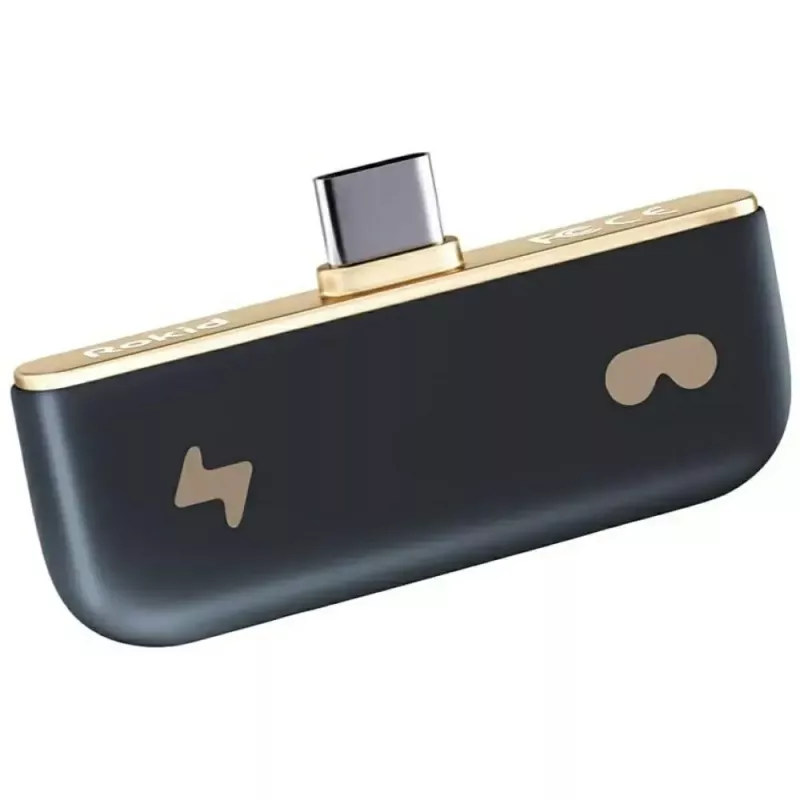 USB-C adapteris Rokid UNB23010 — 2x USB-C porti, melns