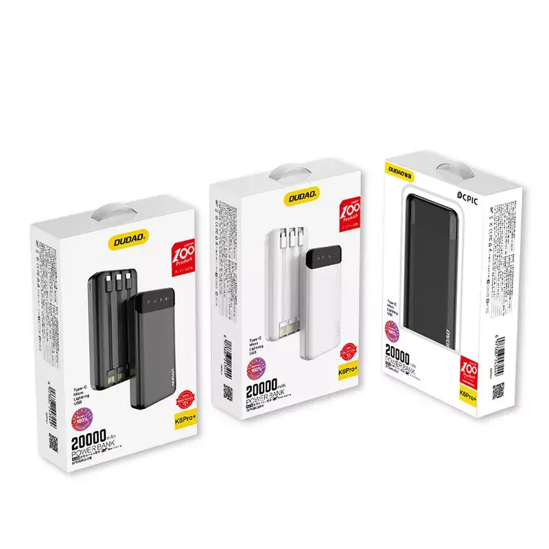 Pārnēsājams ārējais akumulators DUDAO K6Pro+ 20000mAh