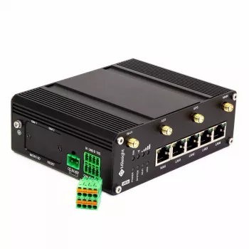 Industriāls maršrutētājs Milesight UR35 Pro 4G WiFi4 GPS — mobilais 4G, Wi‑Fi 4, GPS, izturīgs dizains