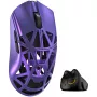 WLpele Beast X Pro Solid Sides spēļu pele ar Omron optiskajiem slēdžiem — violeta