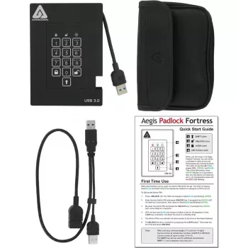 Ārējais cietais disks Apricorn 1TB USB Type-A 3.2 Gen 1 Aegis Padlock Fortress