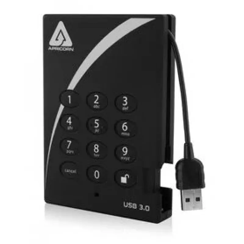 Ārējais cietais disks Apricorn 1TB USB Type-A 3.2 Gen 1 Aegis Padlock Fortress