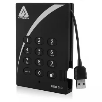 Ārējais cietais disks Apricorn 2TB USB 3.2 Gen 1 Aegis Padlock