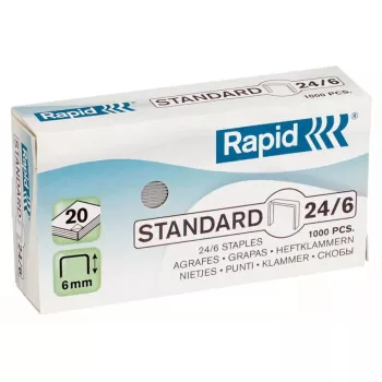 Skavu iepakojums Rapid 24/6 1000 skavas 6 mm kājiņas garums