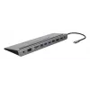 Klēpjdatora dokstacija Deltaco USBC-DOCK2 vadu USB 3.2 Gen 1 Type-C pelēka