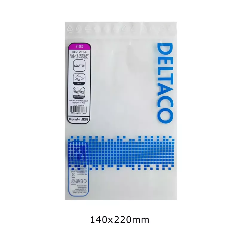 Deltaco USBC-HDDP video kabeļa adapteris 0,1 m USB Type-C HDMI DisplayPort Melns