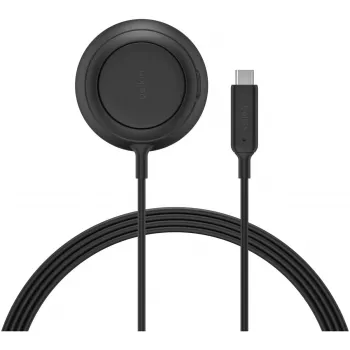 Bezvadu uzlādes paliktnis Belkin UltraCharge 25W Qi2 ar integrētu balstiņu, balts