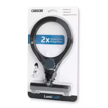 Rokas palielinātājs Carson LumiCraft 2x, LED, ar baterijām, melns, 135×23×226 mm