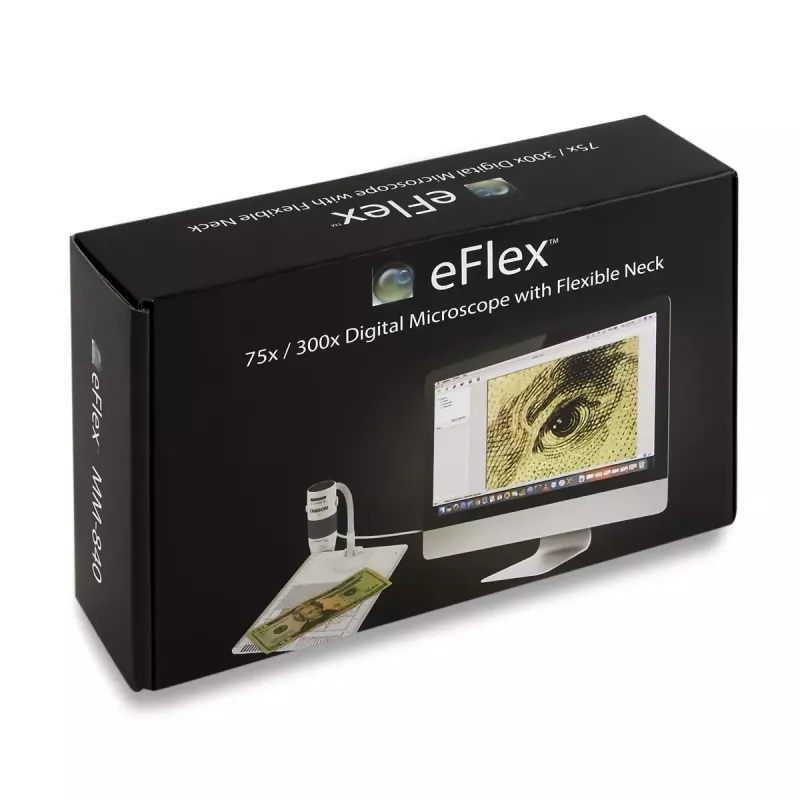 Digitālais mikroskops Carson EFLEX 300x, 75–300× palielinājums, 1600×1200 kamera, pelēks/baltas