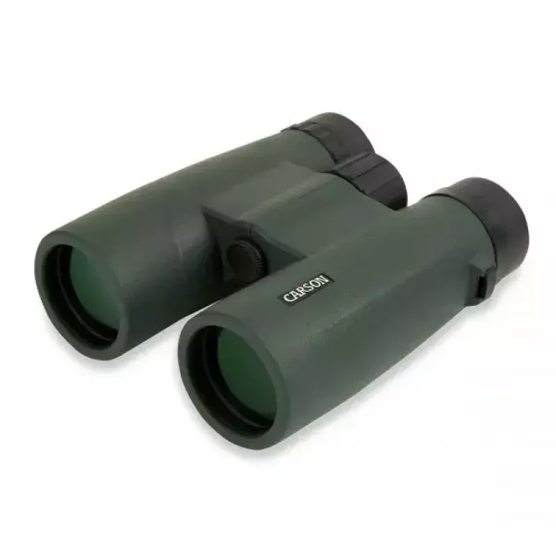 Binokļi Carson JR Series 10x42 BaK-4, kompakts jumtveida prizmas modelis, melns/zaļš