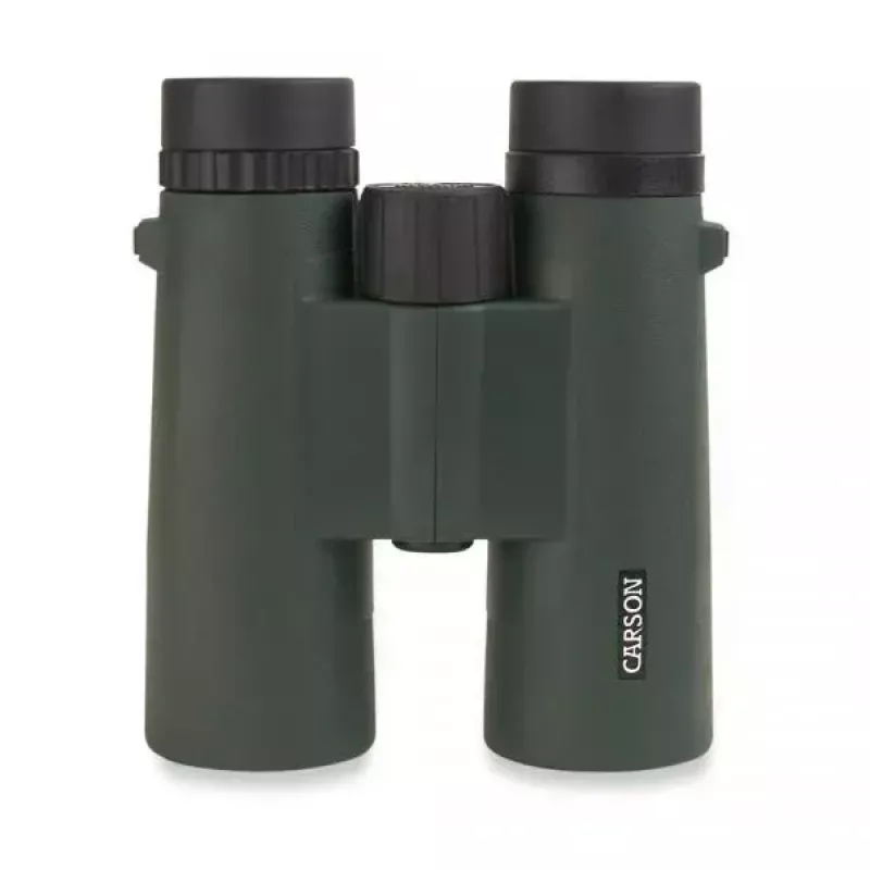Binokļi Carson JR Series 10x42 BaK-4, kompakts jumtveida prizmas modelis, melns/zaļš