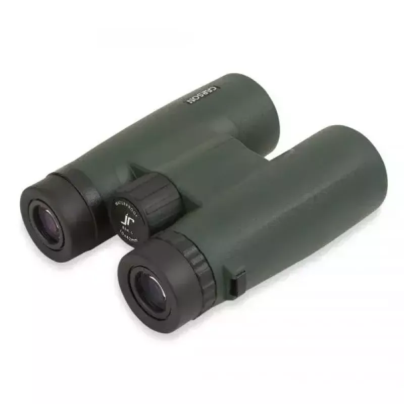 Binokļi Carson JR Series 10x42 BaK-4, kompakts jumtveida prizmas modelis, melns/zaļš