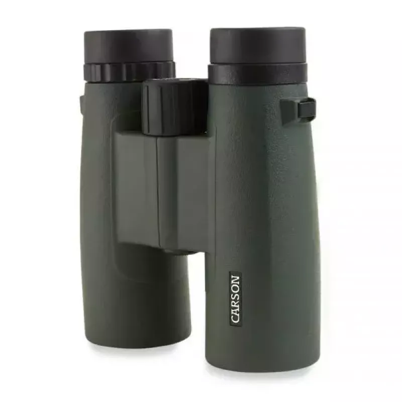 Binokļi Carson JR Series 10x42 BaK-4, kompakts jumtveida prizmas modelis, melns/zaļš
