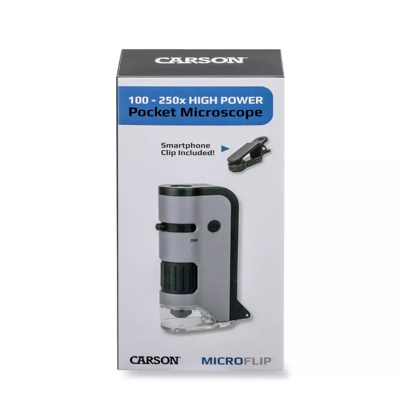 Digitālais mikroskops Carson MICROFLIP 250x Melns Nerūsējošais tērauds