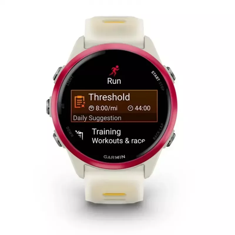 Sporta viedpulkstenis GARMIN Forerunner 570 42 mm, 1,2 collu AMOLED 390×390, GPS, Wi‑Fi, 8 GB, 42 g, silikona siksniņa