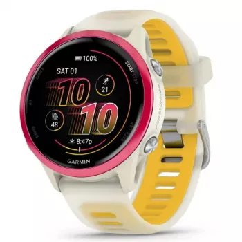 Sporta viedpulkstenis GARMIN Forerunner 570 42 mm, 1,2 collu AMOLED 390×390, GPS, Wi‑Fi, 8 GB, 42 g, silikona siksniņa