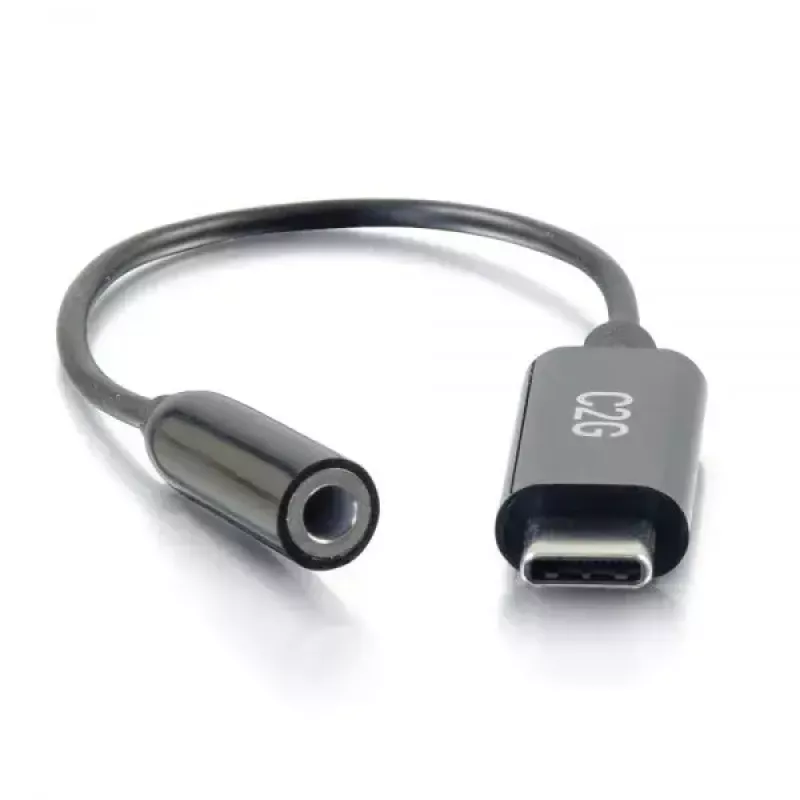 C2G mobilā tālruņa kabelis 54426 USB-C uz 3,5 mm melns 0,09 m