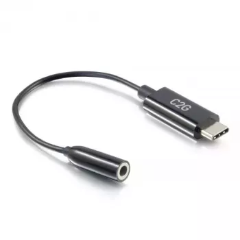 C2G mobilā tālruņa kabelis 54426 USB-C uz 3,5 mm melns 0,09 m