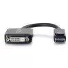 C2G 8in DisplayPort vīriešu uz viena posma DVI-D sieviešu adapteris, melns