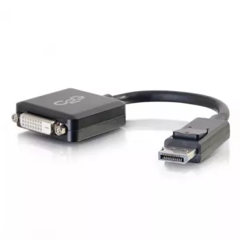C2G 8in DisplayPort vīriešu uz viena posma DVI-D sieviešu adapteris, melns