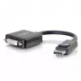 C2G 8in DisplayPort vīriešu uz viena posma DVI-D sieviešu adapteris, melns