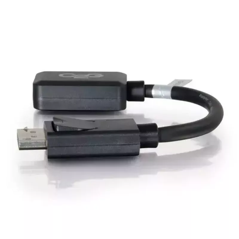 C2G 8in DisplayPort vīrišķais uz HDMI sievišķo adaptera pārveidotājs, melns