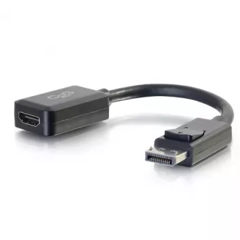 C2G 8in DisplayPort vīrišķais uz HDMI sievišķo adaptera pārveidotājs, melns