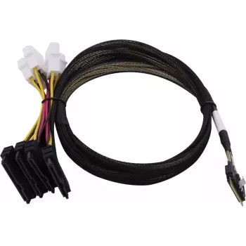 SAS kabelis MICROCHIP 2305300-R SlimSAS ×8 (SFF-8654) uz 2× 4SFF-8639 (U.3) 0.8 m Melns