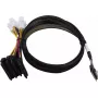 SAS kabelis MICROCHIP 2305300-R SlimSAS ×8 (SFF-8654) uz 2× 4SFF-8639 (U.3) 0.8 m Melns