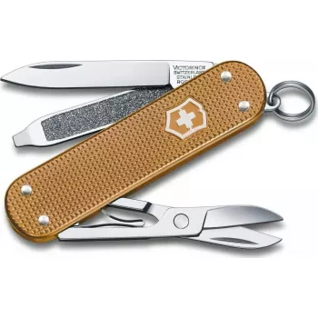 Kabatas nazis Victorinox Classic SD Alox Wet Sand V-0.62 21.255G — Šveices armijas daudzfunkciju rīks, mazais asmens, nagu vīle, šķēres