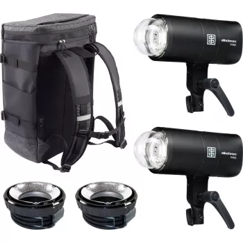 Studija ārpuskameras zibspuldžu komplekts Elinchrom THREE DUAL — 2 zibspuldzes (modelis 20942.2)