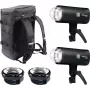 Studija ārpuskameras zibspuldžu komplekts Elinchrom THREE DUAL — 2 zibspuldzes (modelis 20942.2)
