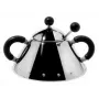 Cukurtrauks Alessi 9097 B nerūsējošais tērauds augstums 80 mm diametrs 10,5 cm melns un nerūsējošais tērauds