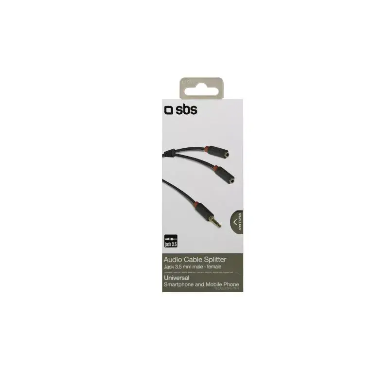 Audio stereo kabelis SBS Audio 3.5 mm ligzda ar sadalītāju
