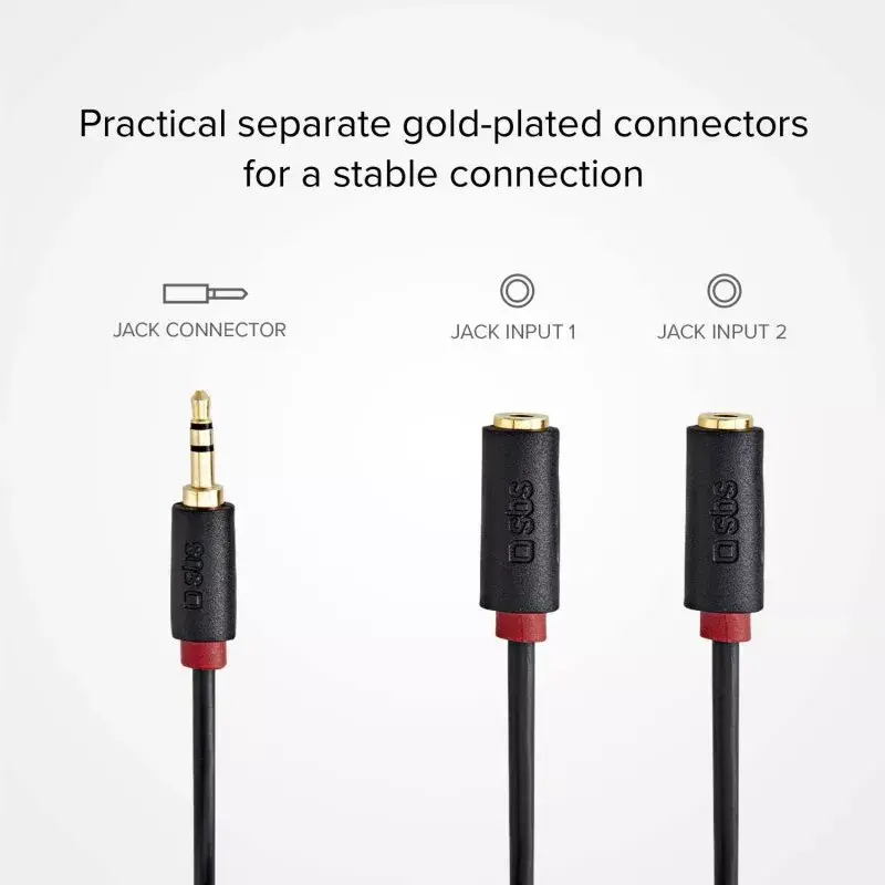 Audio stereo kabelis SBS Audio 3.5 mm ligzda ar sadalītāju