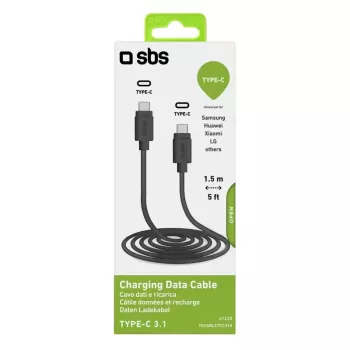 Datu un uzlādes kabelis SBS TECABLETCC31K USB C 1.5m USB 3.2 Gen 1