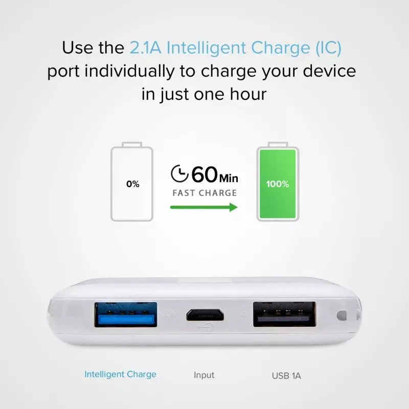 Pārnēsājams ārējais akumulators SBS 5000 mAh, 5000 mAh akumulatora ietilpība