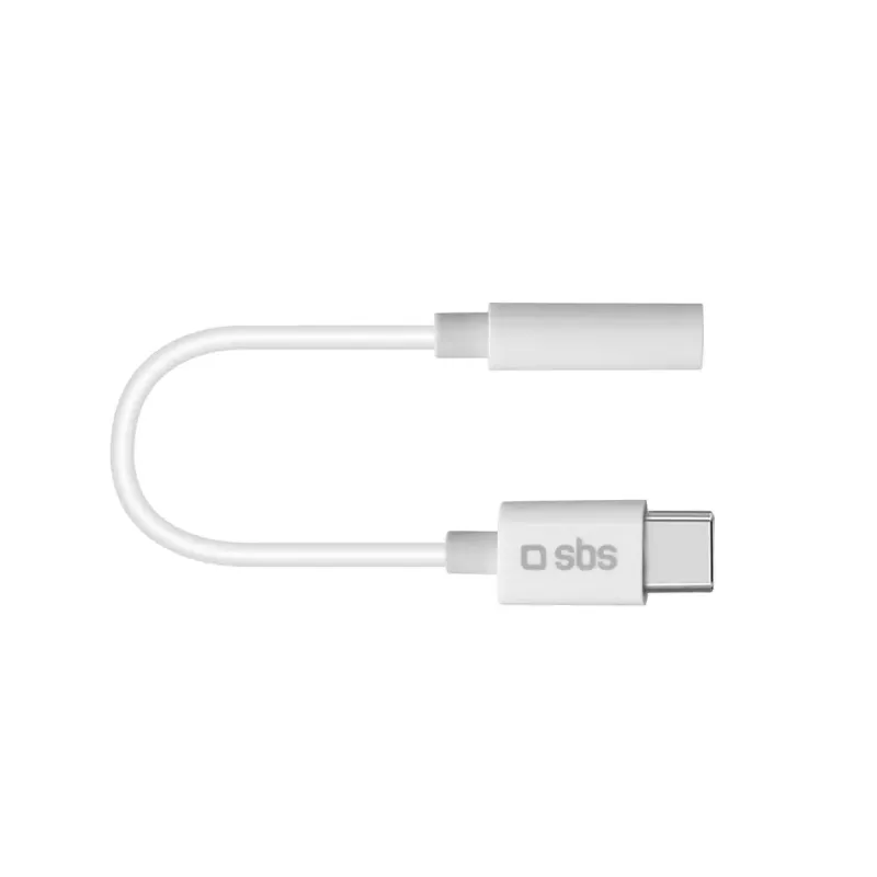 Mobilā telefona kabelis SBS TEINTJACKTYCFMW Balts 0.09m 3.5mm USB C