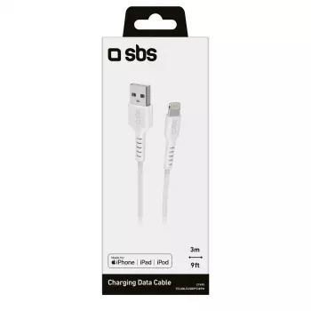 Lightning kabelis SBS TECABLEUSBIP5389W 3m balts USB A
