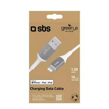 Lightning kabelis SBS GRECABLEUSBIP589W 1,2 m sudrabaini balts